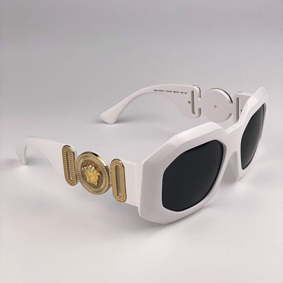 Versace VE4424U White Sunglasses Versace VE4424U L (56 - 18) with Grey lenses and White frame  main image 4